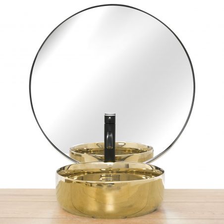 Lavoar EGO Sami, Auriu, lucios, 36x36 cm, montaj pe blat, ceramica sanitara