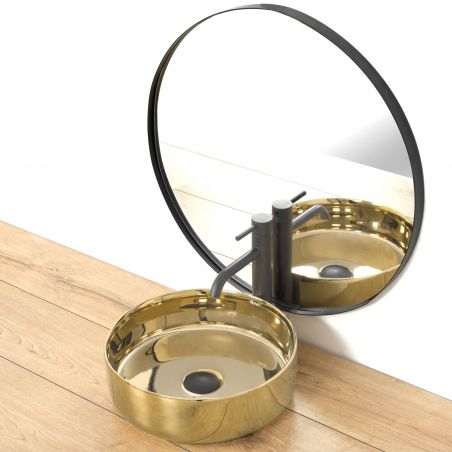 Lavoar EGO Sami, Auriu, lucios, 36x36 cm, montaj pe blat, ceramica sanitara