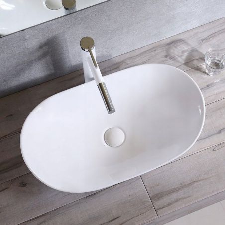 Lavoar EGO Royal 60, Alb, lucios, 60.5x36 cm, montaj pe blat, ceramica sanitara