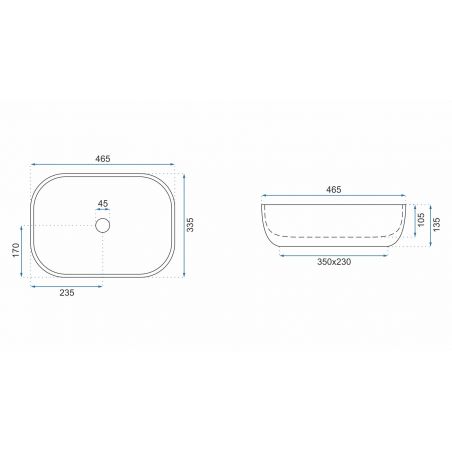 Lavoar EGO Livia, Gri, mat, finisaj piatra, 46.5x33.5 cm, montaj pe blat, ceramica sanitara Lavoar EGO Livia, Gri, mat, finisaj piatra, 46.5x33.5 cm, montaj pe blat, ceramica sanitara