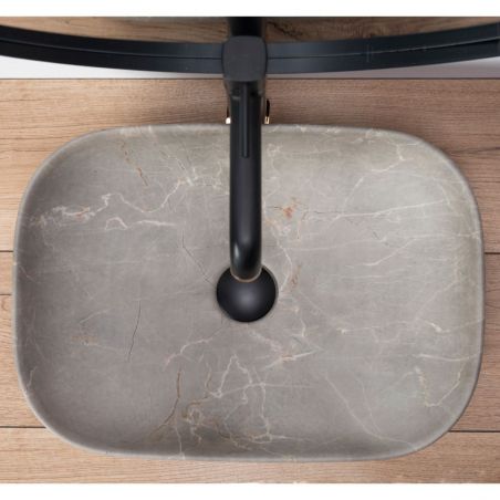 Lavoar EGO Livia Beige Nature, Bej, mat, finisaj piatra, 46.5x33.5 cm, montaj pe blat, ceramica sanitara Lavoar EGO Livia Beige Nature, Bej, mat, finisaj piatra, 46.5x33.5 cm, montaj pe blat, ceramica sanitara