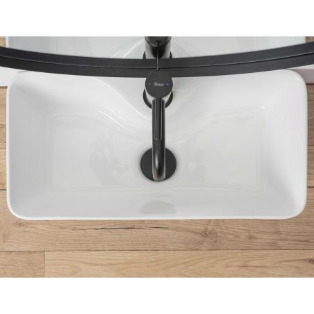 Lavoar REA Mery, Alb, lucios, 50.5x25 cm, montaj pe blat, ceramica sanitara, cu gaura baterie