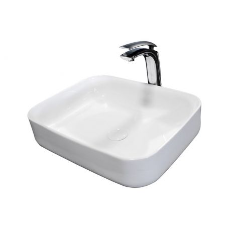 Lavoar EGO DEMI Slim Edge, Alb, lucios, 51x49 cm, montaj pe blat, ceramica sanitara