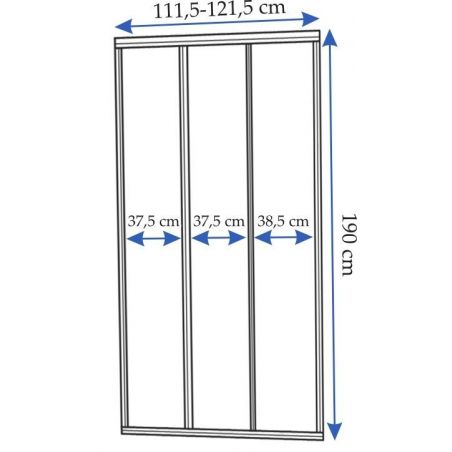 Usa dus culisanta Alex, latime 120, 130 sau 10 cm, din 3 elemente culisante, sticla securizata