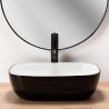 Lavoar REA Belinda, Negru Alb, lucios, 46,5x33 cm, montaj pe blat, ceramica sanitara