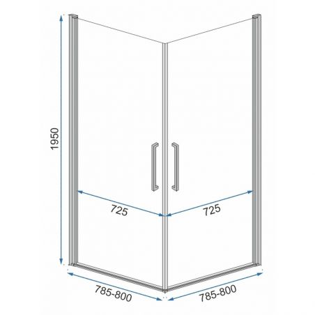 Cabina Ego-Rubik Black Mat, 80x80cm, 90x90cm si 80x100cm, sticla securizata 6mm, 2 usi Batante