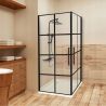Cabina REA-Rubik Black Mat, 80x80x195 cm, sticla securizata 6mm, 2 usi Batante Cabina REA-Rubik Black Mat, 80x80x195 cm, sticla securizata 6mm, 2 usi Batante
