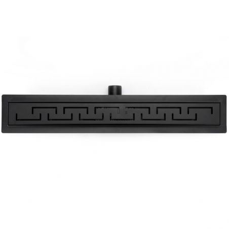 Rigola scurgere dus, REA-Greek Black Mat, 90 cm, completa, finisaj Negru Mat