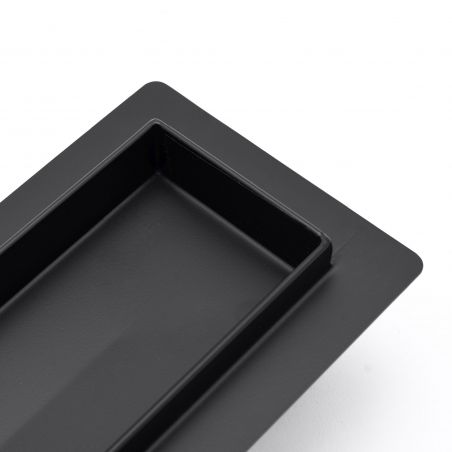 Rigola scurgere dus, REA-Greek Black Mat, 90 cm, completa, finisaj Negru Mat