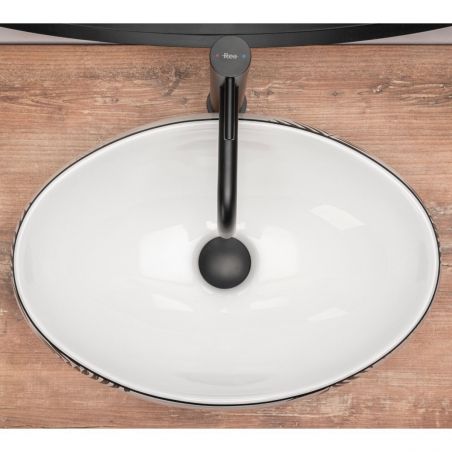 Lavoar REA Shila, Alb, lucios, 49x34 cm, montaj pe blat, ceramica sanitara