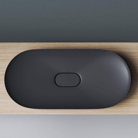 Lavoar EGO 826, Antracit Mat, scurgere ascunsa, 71x35.5 cm, compozit marmura, montaj pe blat