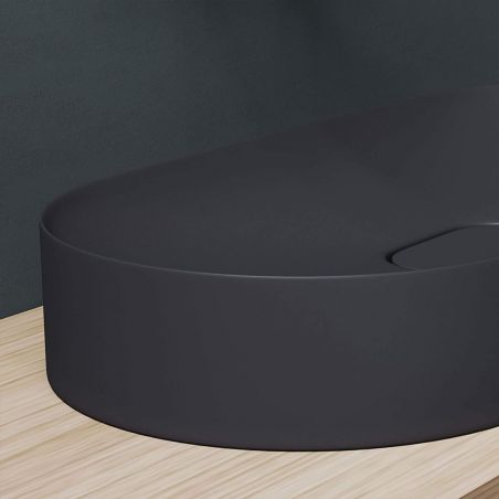 Lavoar EGO 826, Antracit Mat, scurgere ascunsa, 71x35.5 cm, compozit marmura, montaj pe blat