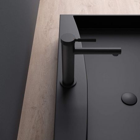 Baterie lavoar EGO-Tiona Black, montaj pe lavoar, finisaj Negru Mat, perlator aer, design deosebit Baterie lavoar EGO-Tiona Black, montaj pe lavoar, finisaj Negru Mat, perlator aer, design deosebit