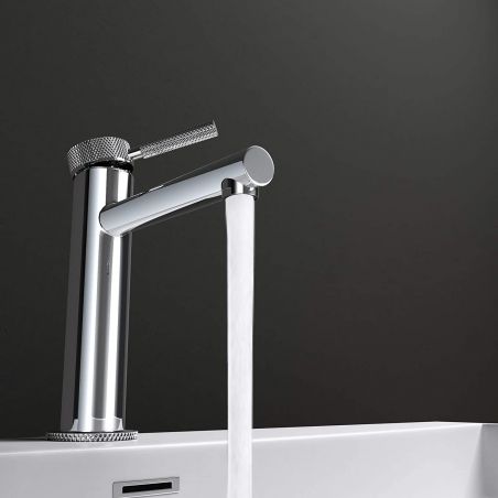 Baterie lavoar EGO-Tiona Chrome, montaj pe lavoar, finisaj Crom, perlator aer, design deosebit