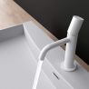 Baterie lavoar EGO-Nelly White, montaj pe lavoar, finisaj Alb Mat, perlator aer, design deosebit Baterie lavoar EGO-Nelly White, montaj pe lavoar, finisaj Alb Mat, perlator aer, design deosebit