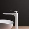 Baterie lavoar EGO-Brandi White, montaj pe blat, finisaj Alb Mat, perlator aer, design deosebit