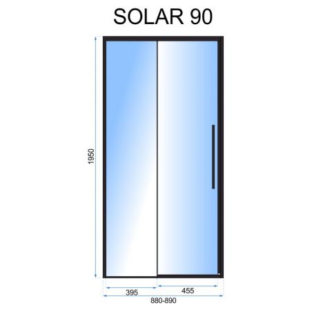 Usa de dus, EGO-SOL Black Mat, 90 - 150 cm, Glisanta, Sticla securizata transparenta 6mm Usa de dus, EGO-SOL Black Mat, 90 - 150 cm, Glisanta, Sticla securizata transparenta 6mm