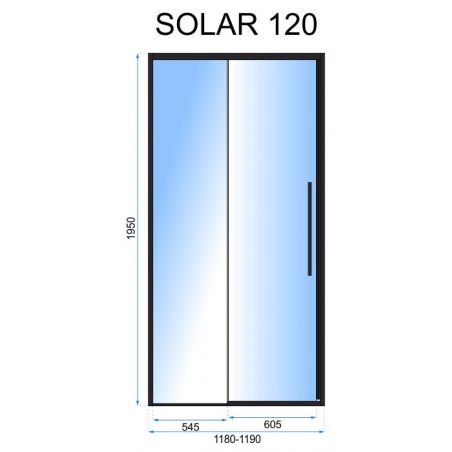 Usa de dus, EGO-SOL Black Mat, 90 - 150 cm, Glisanta, Sticla securizata transparenta 6mm Usa de dus, EGO-SOL Black Mat, 90 - 150 cm, Glisanta, Sticla securizata transparenta 6mm