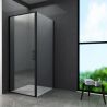 Cabina Ego-Hulko, perete fix, usa batanta, negru mat, sticla 8 mm, 80x80 x 195 cm, Nano Easy Clean Cabina Ego-Hulko, perete fix, usa batanta, negru mat, sticla 8 mm, 80x80 x 195 cm, Nano Easy Clean