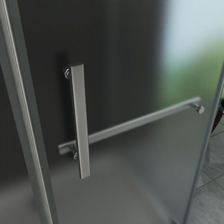 Cabina Ego-Pluto, perete fix, usa batanta, sticla 8 mm, 80x120x195 cm, sablata, Nano Easy Clean