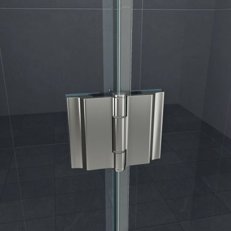 Cabina Ego-Loki, perete fix, usa batanta, crom, sticla 8 mm, 90-120 x 195 cm, cu sau fara cadita, Nano Easy Clean
