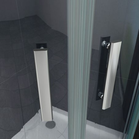 Cabina Ego-Mathis, usi glisante, crom, sticla 6 mm, 90-90 x 195 cm, cu sau fara cadita, Nano Easy Clean