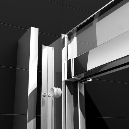 Cabina Ego-Mathis, usi glisante, crom, sticla 6 mm, 90-90 x 195 cm, cu sau fara cadita, Nano Easy Clean