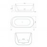 Cada de baie EGO Eliot, 170cm, design modern, freestanding, acril sanitar, alb Cada de baie EGO Eliot, 170cm, design modern, freestanding, acril sanitar, alb
