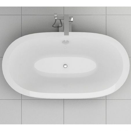Cada de baie EGO Felix, 170 cm, design modern, freestanding, acril sanitar, negru/alb