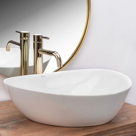 Lavoar EGO Andrea, Alb, lucios, 47x43 cm, montaj pe blat, ceramica sanitara, ceramica sanitara
