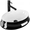 Lavoar REA Angela, Negru Alb, lucios, 52.5x37 cm, montaj pe blat, ceramica sanitara Lavoar REA Angela, Negru Alb, lucios, 52.5x37 cm, montaj pe blat, ceramica sanitara