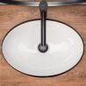 Lavoar REA Angela, Negru Alb, lucios, 52.5x37 cm, montaj pe blat, ceramica sanitara Lavoar REA Angela, Negru Alb, lucios, 52.5x37 cm, montaj pe blat, ceramica sanitara