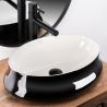 Lavoar REA Angela, Negru Alb, lucios, 52.5x37 cm, montaj pe blat, ceramica sanitara Lavoar REA Angela, Negru Alb, lucios, 52.5x37 cm, montaj pe blat, ceramica sanitara