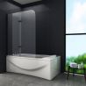 Paravan cada EGO-Sola, pliabil ,120 x 140 cm, sticla 6 mm, tratament Nano Easy Clean, finisaj negru