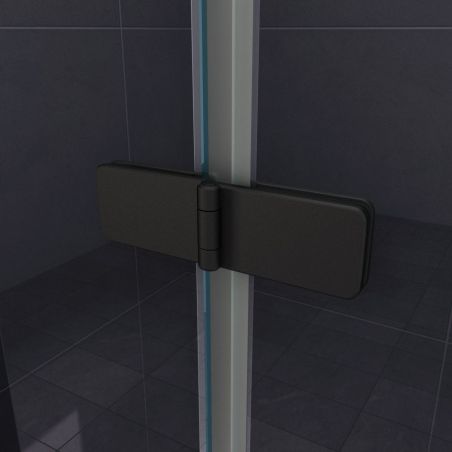 Paravan cada EGO-Sola, pliabil ,100-120 x 140 cm, sticla 6 mm, tratament Nano Easy Clean, finisaj negru