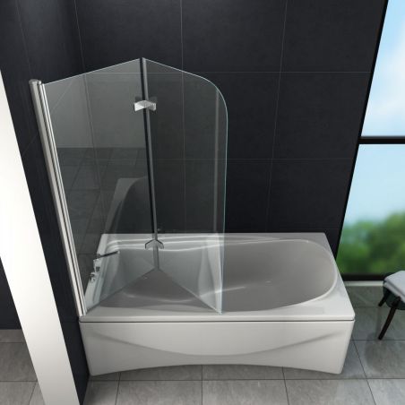 Paravan cada EGO-Sola, pliabil ,100x140 cm, sticla 6 mm, tratament Nano Easy Clean, finisaj crom