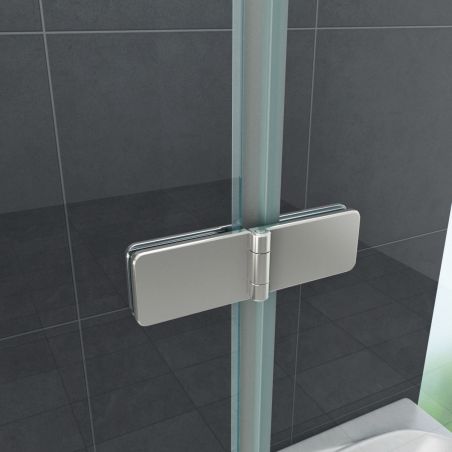 Paravan cada EGO-Sola, pliabil ,100x140 cm, sticla 6 mm, tratament Nano Easy Clean, finisaj crom