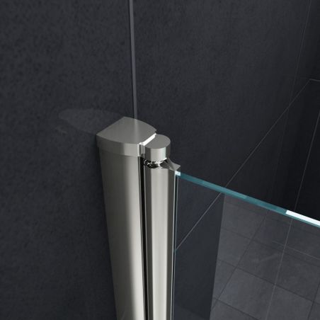 Paravan cada EGO-Sola, pliabil ,100x140 cm, sticla 6 mm, tratament Nano Easy Clean, finisaj crom