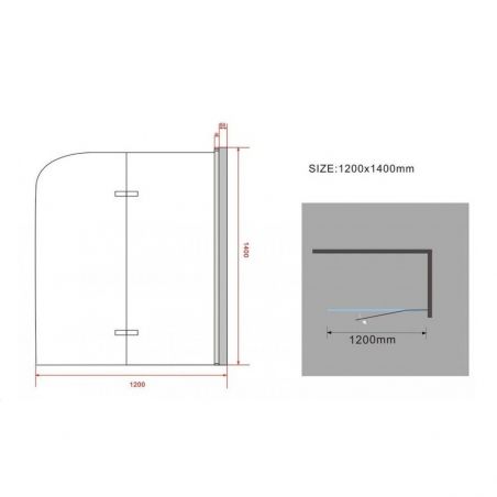 Paravan cada EGO-Sola, pliabil ,120 x 140 cm, sticla 6 mm, tratament Nano Easy Clean, finisaj negru