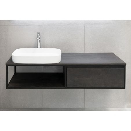 Mobilier de baie Zinia cu dulap fara lavoar,100,120,140 cm, design modern, antracit