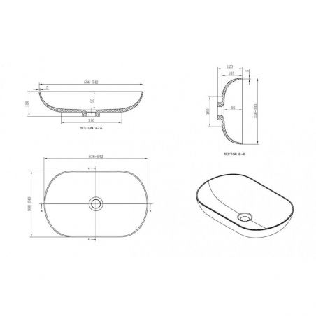 Mobilier de baie EGO-BELLA din compozit mineral cu unul sau doua lavoare, MDF, 120-180 x 55 cm, Alb Mat, Push to open