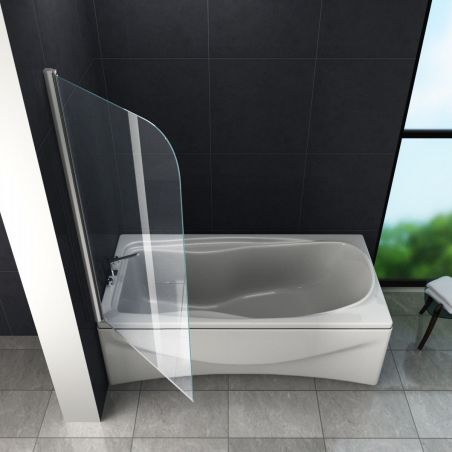 Paravan cada EGO-Acantha, transparent sau sablat partial, 80x140 cm, sticla 6 mm, tratament Nano Easy Clean, finisaj crom