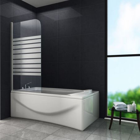 Paravan cada EGO-Acantha, transparent sau sablat partial, 80x140 cm, sticla 6 mm, tratament Nano Easy Clean, finisaj crom