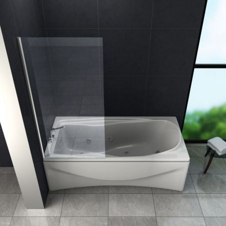 Paravan cada EGO-Ambretta, fix, 75x160 cm, sticla 6 mm, tratament Nano Easy Clean, finisaj crom
