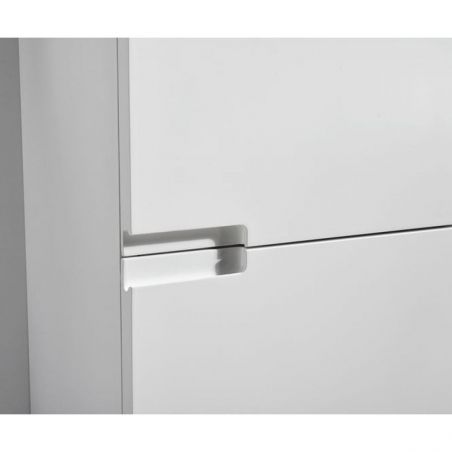 Dulap lateral de baie Alb sau Negru Mat, fara manere, Soft-Close, 140 x 35 cm