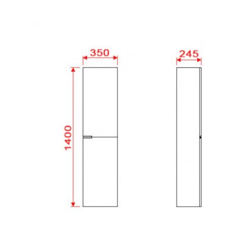 Dulap lateral de baie Alb sau Negru Mat, fara manere, Soft-Close, 140 x 35 cm