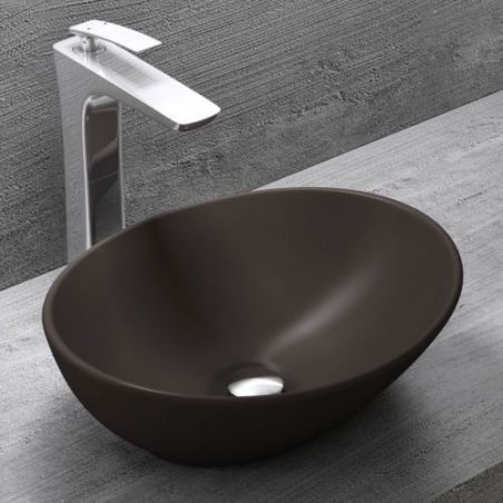 Lavoar EGO 205 Kaffe, Maro, mat, 41x33.1 cm, montaj pe blat, ceramica sanitara