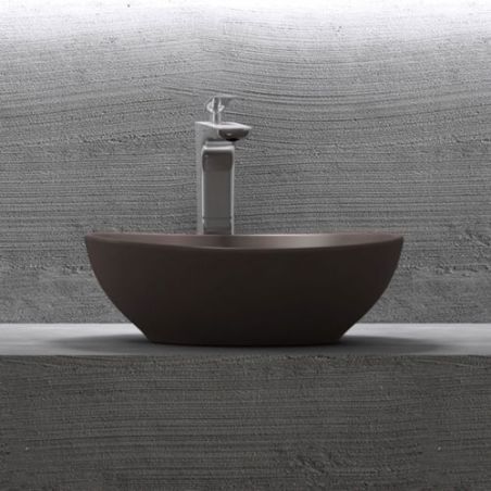 Lavoar EGO 205 Kaffe, Maro, mat, 41x33.1 cm, montaj pe blat, ceramica sanitara