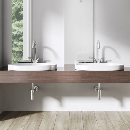 Lavoar 50006A, ceramica sanitara, montej pe blat, 80x48 cm, fara gaura baterie