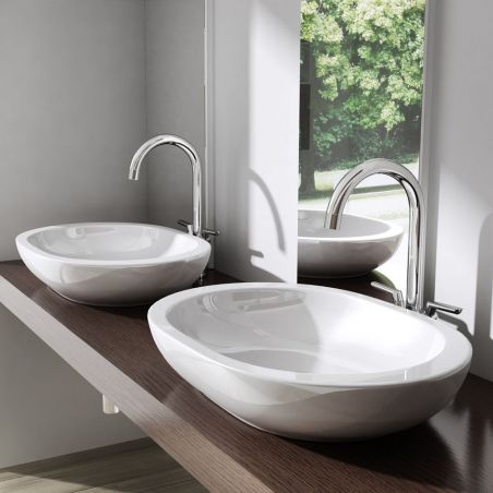 Lavoar EGO 5056, Alb, lucios, 59x40 cm, montaj pe blat, ceramica sanitara Lavoar EGO 5056, Alb, lucios, 59x40 cm, montaj pe blat, ceramica sanitara